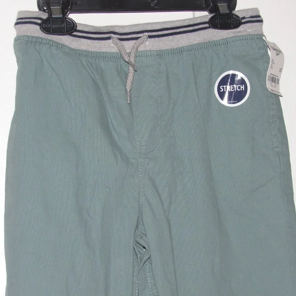 NWT OSHKOSH B’GOSH Boy’s Green Stretch Pull-On Pants Size 12